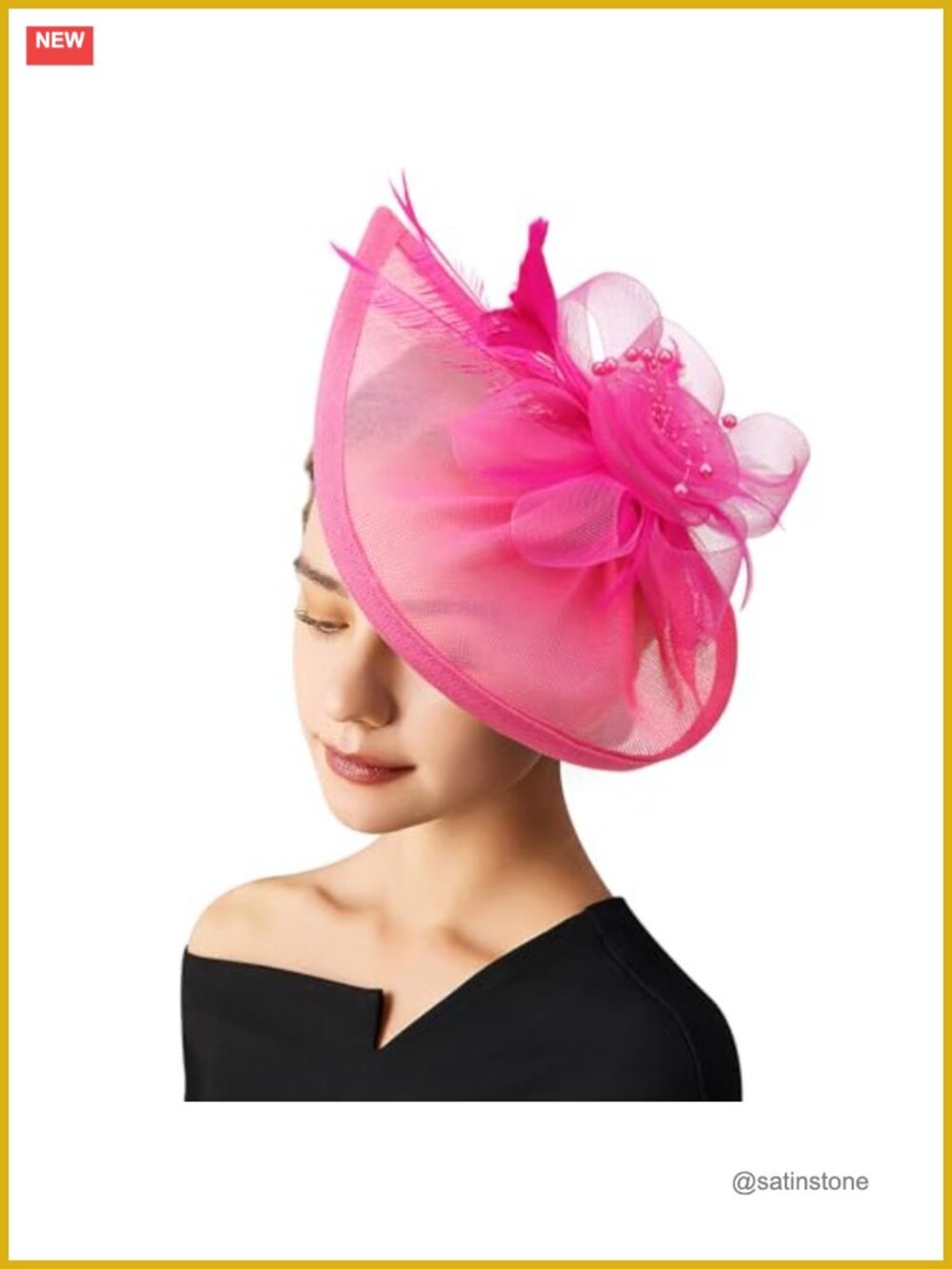 Women's Fascinator Hat with Headband & Clip Tea Party Derby Headwear